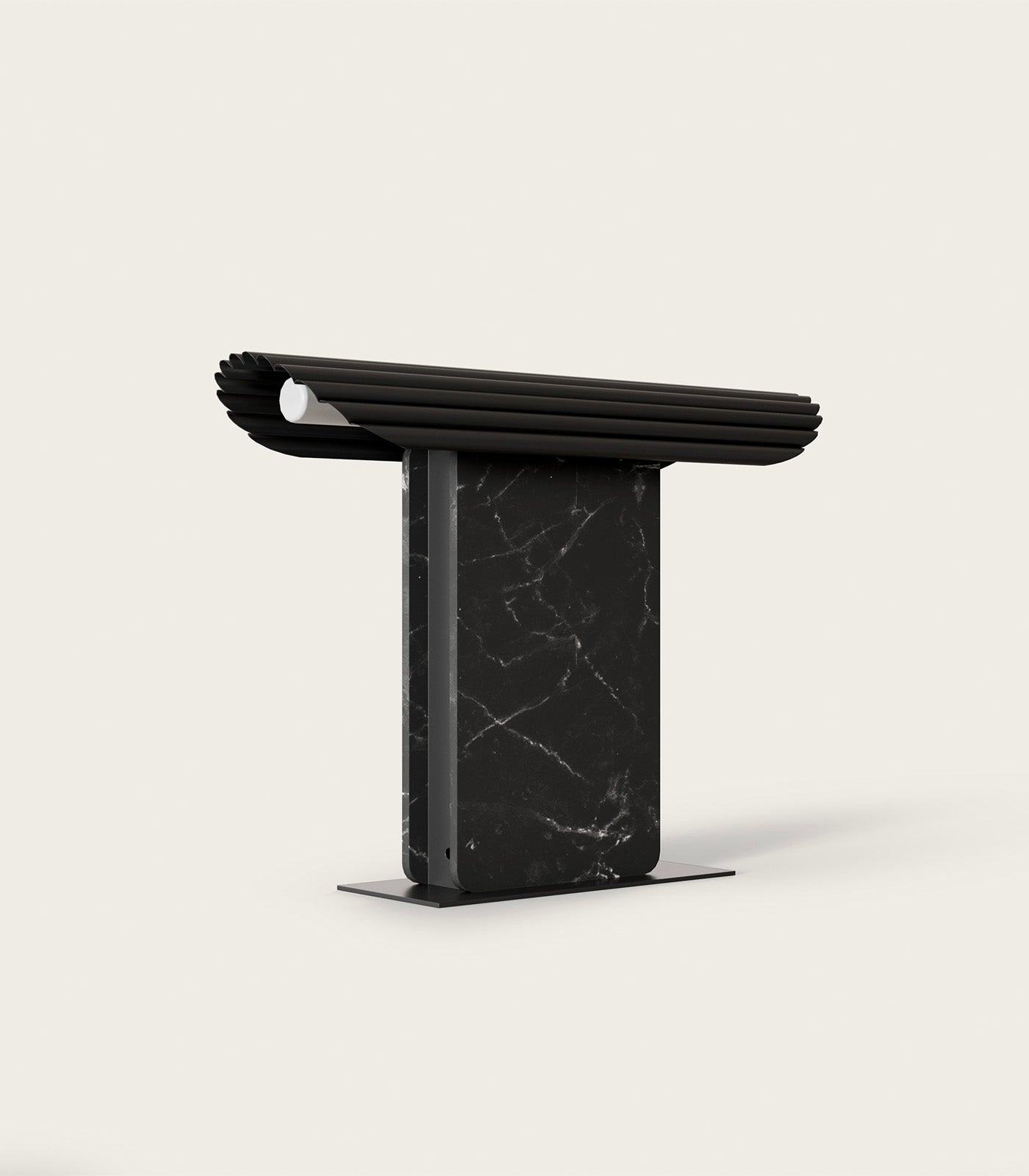 Aromas Hold Table Lamp 2700K Matte Black/Black / Aged Gold/White- ARO.S1326