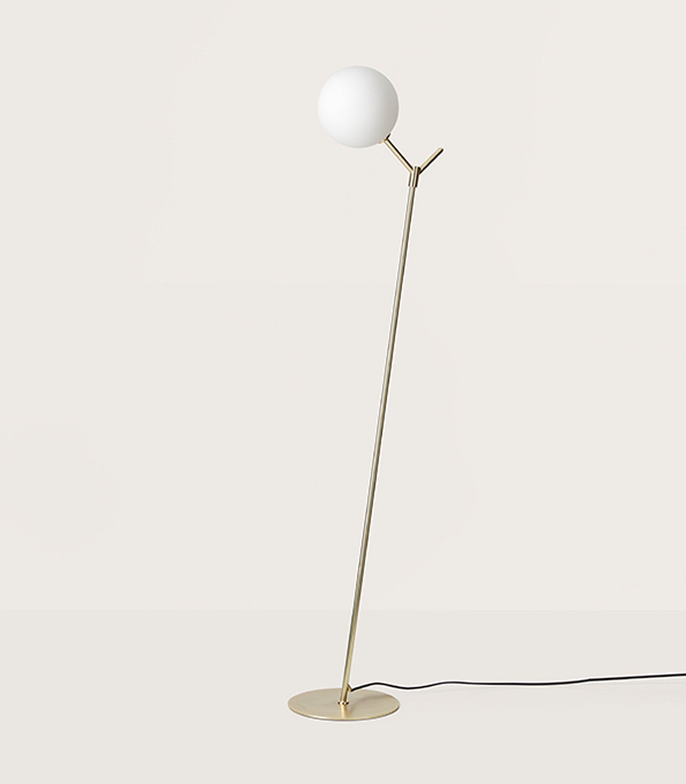 Aromas Atom Floor Lamp Matte Black/ Matte Brass 5W- ARO.P1214/NEG/OPAL, ARO.P1214/ORO/OPAL