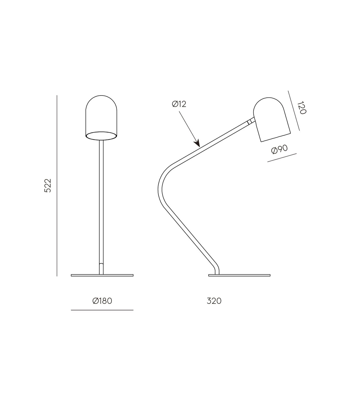 Aromas Pipe Table Lamp 3000K Matte Black 5W - ARO.S1293