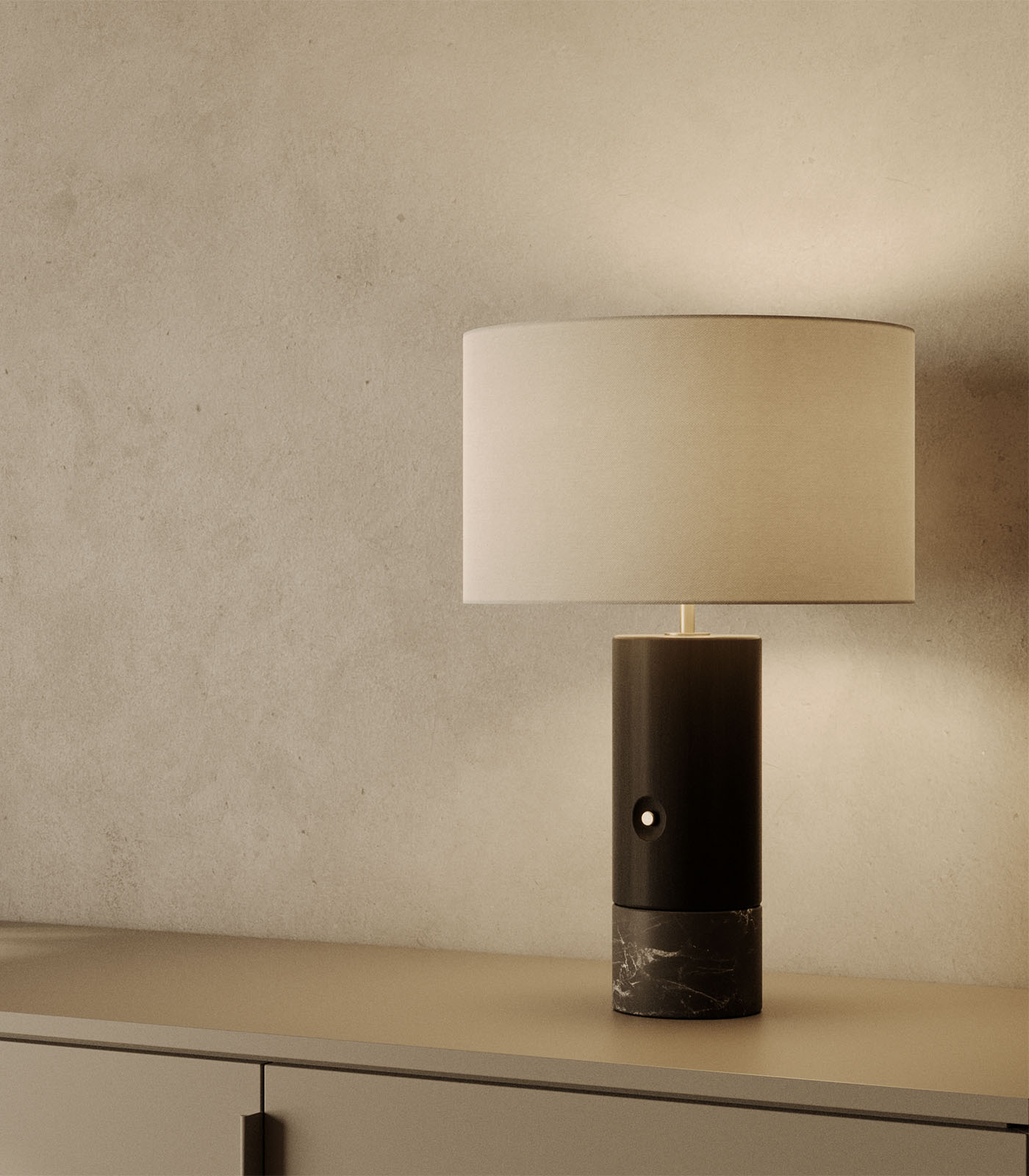 Aromas Sano Table Lamp 2700K Black/ Brown/ Travertine- ARO.SANO/T