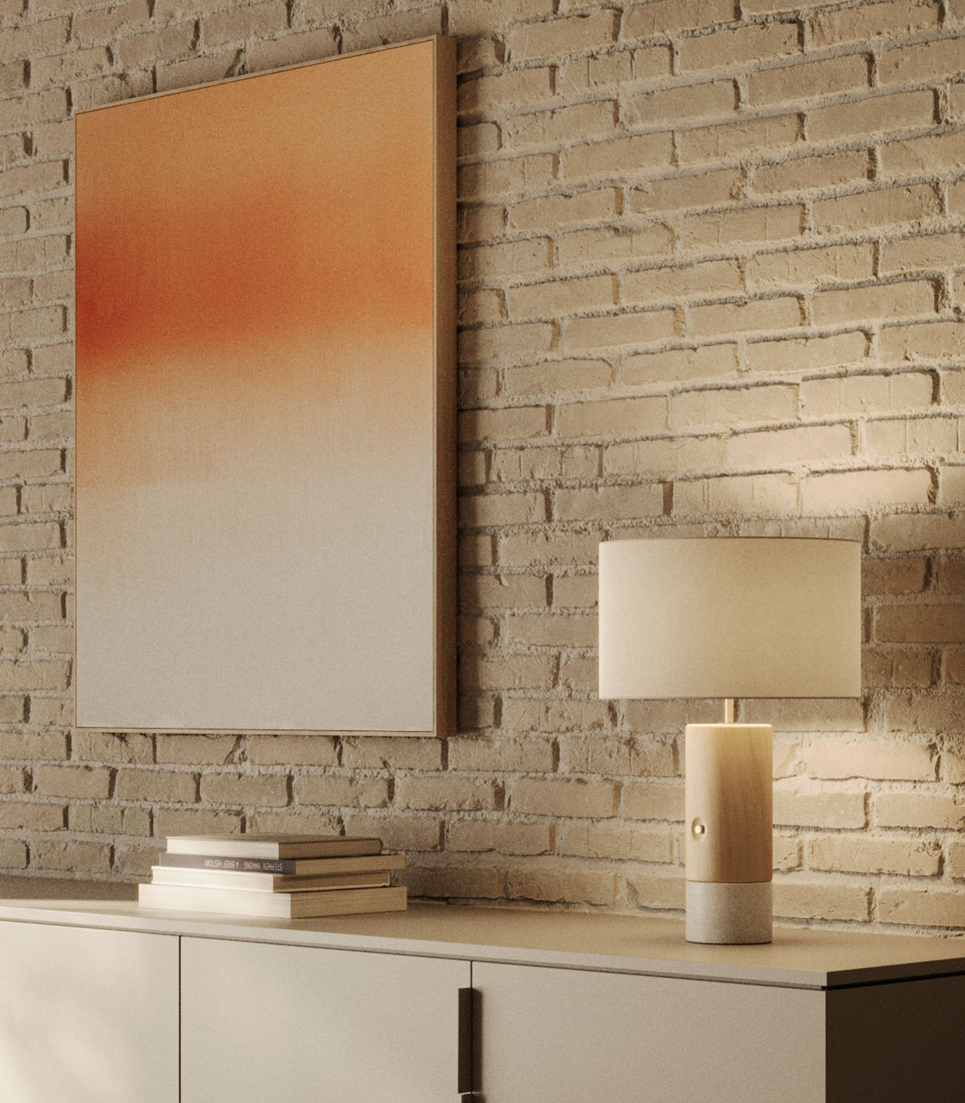 Aromas Sano Table Lamp 2700K Black/ Brown/ Travertine- ARO.SANO/T