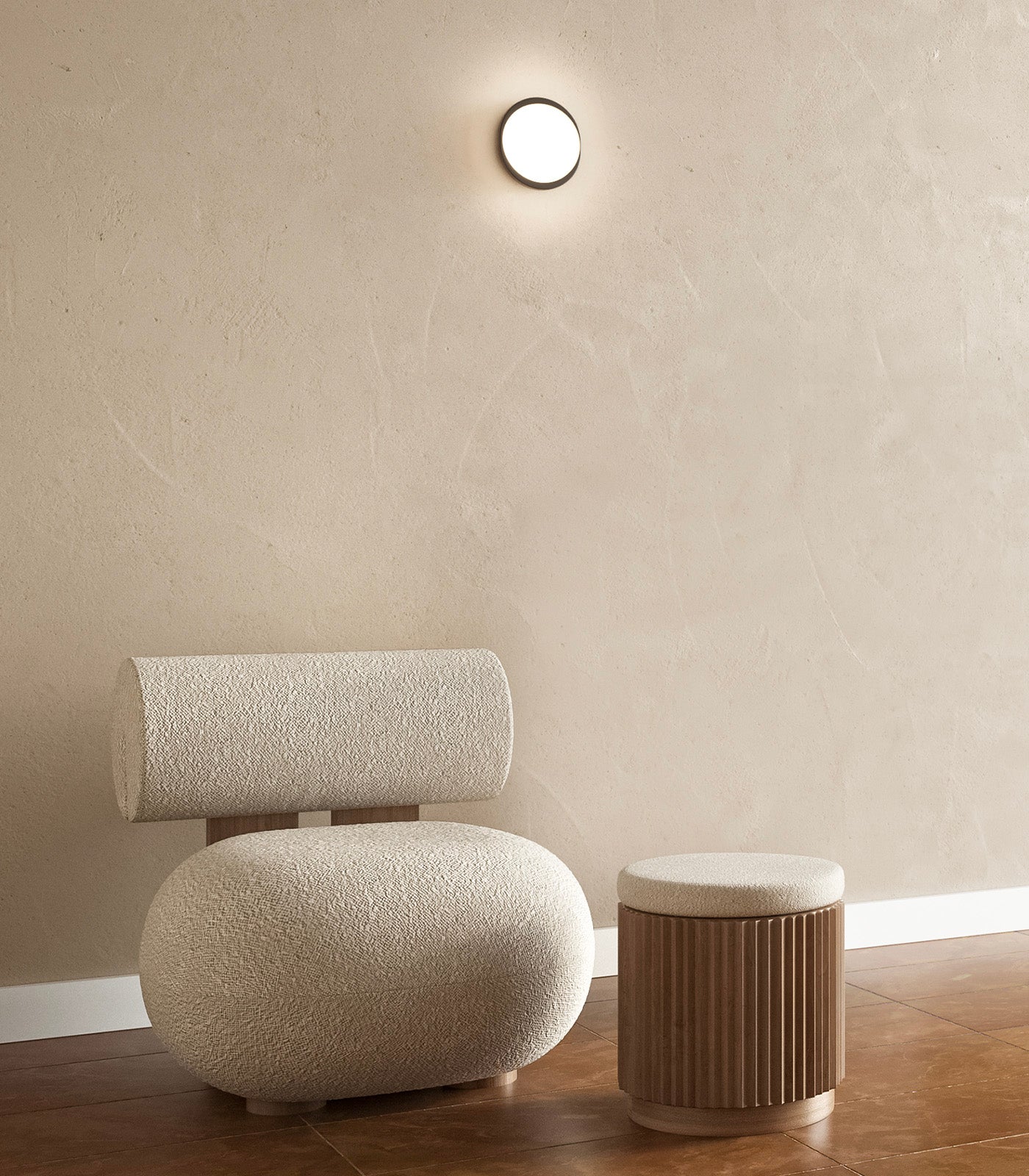 Lighting Republic Bode Round Wall/Ceiling Light 2700K Iron/ Brass/ White 10W IP65- LR.i01.85.RND