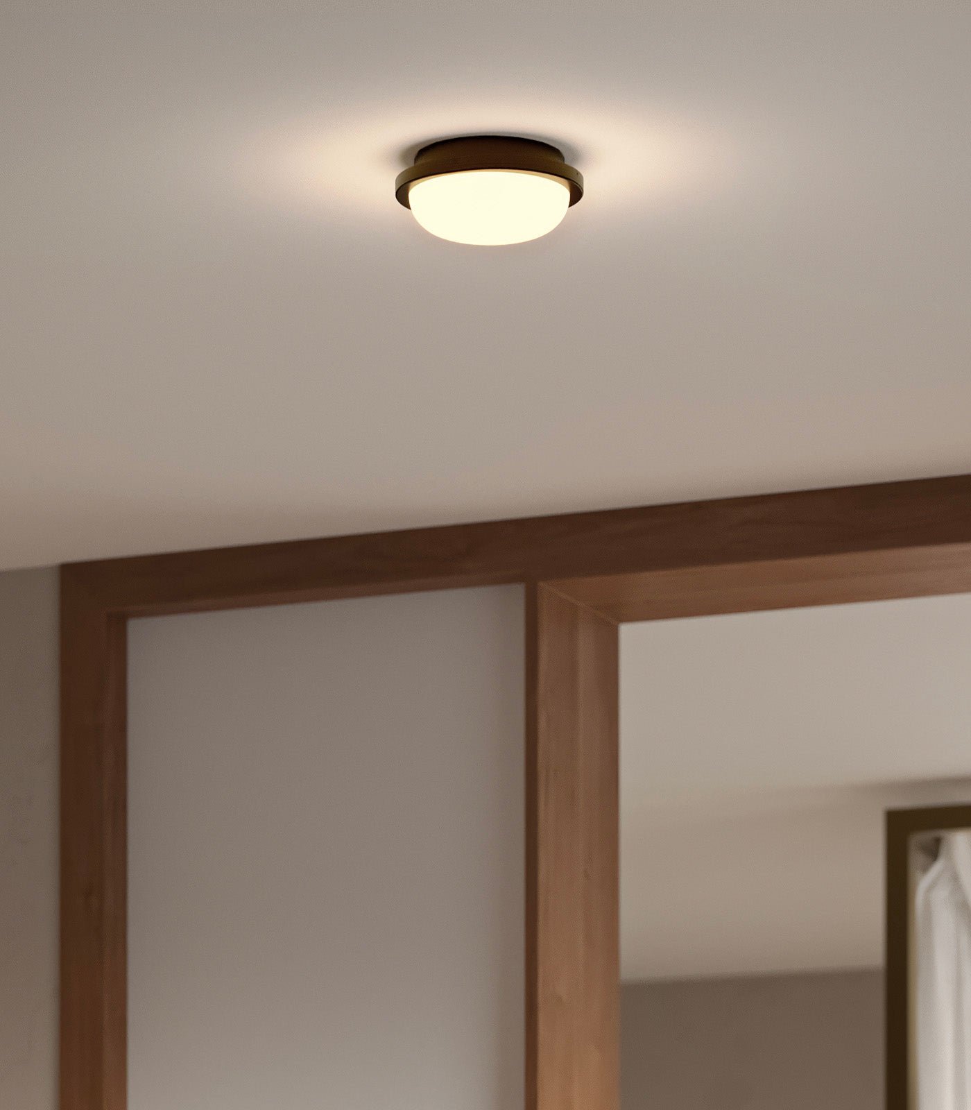 Lighting Republic Bode Round Wall/Ceiling Light 2700K Iron/ Brass/ White 10W IP65- LR.i01.85.RND