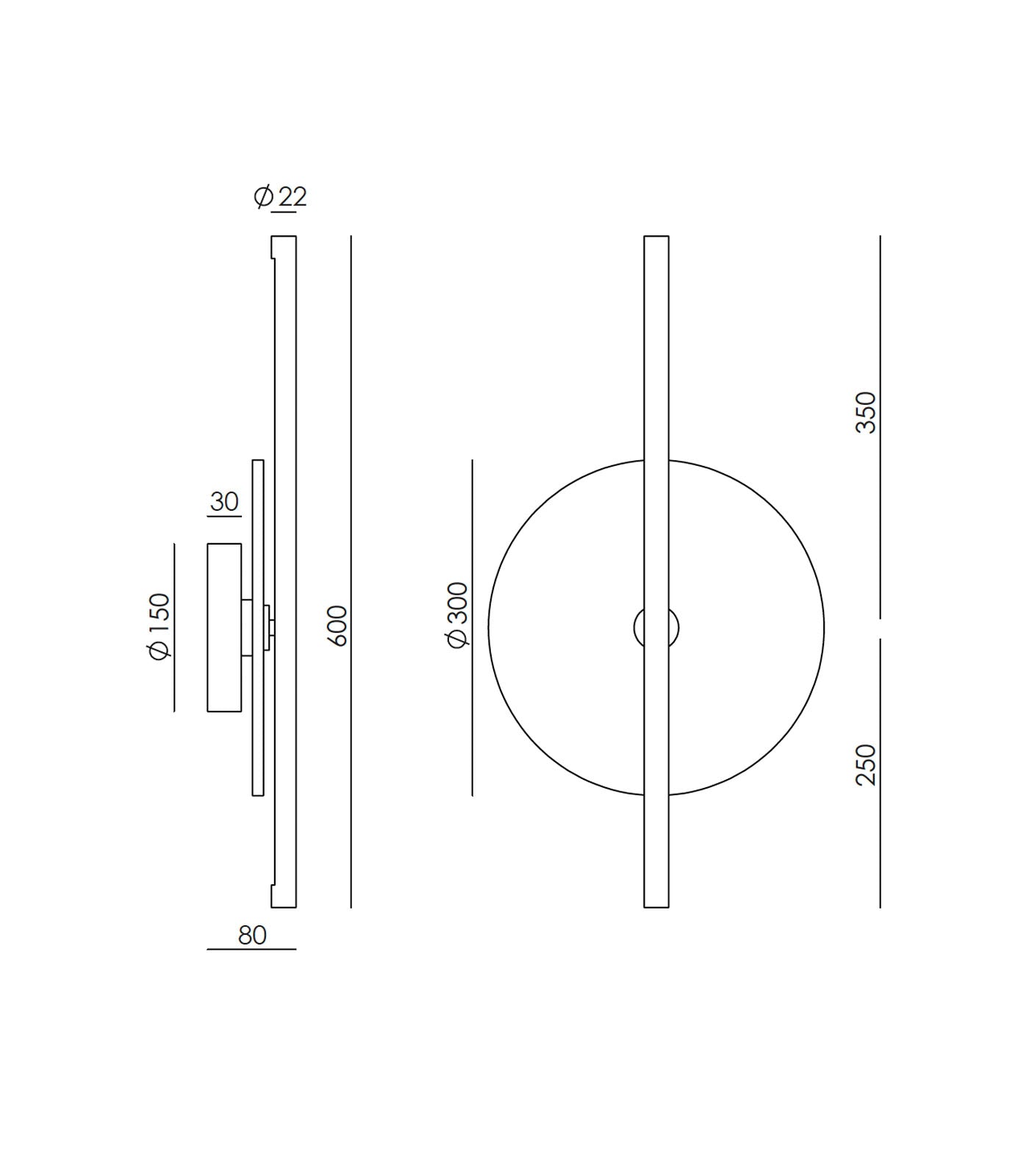 Aromas Point Interior Wall Light 2700K Aged Gold/ Matte Black 16W - A1328/ORO, A1328/NEG