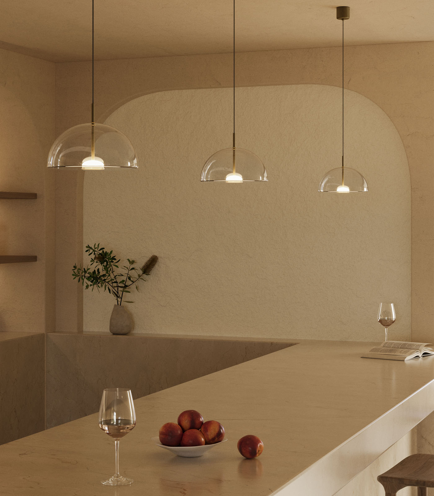 Lighting Republic Dome Air Interior Pendants 2700K Clear/ Frosted 4W- LR.i02.70.DM.CL.OB, LR.i02.70.DM.FR.OB