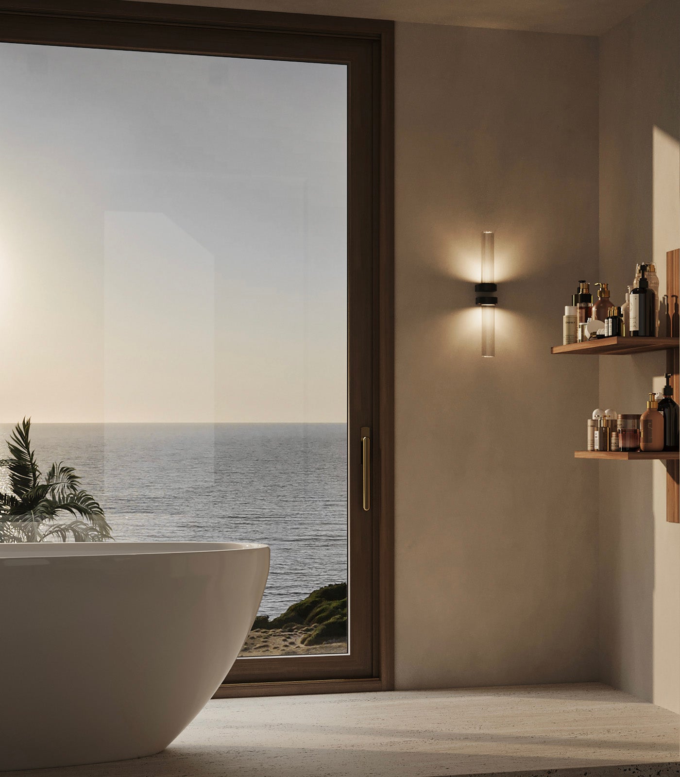 Lighting Republic Edge Interior Wall Light 2700K Old Brass/ Iron 4W IP44- LR.i01.75. + LR.A05.001.