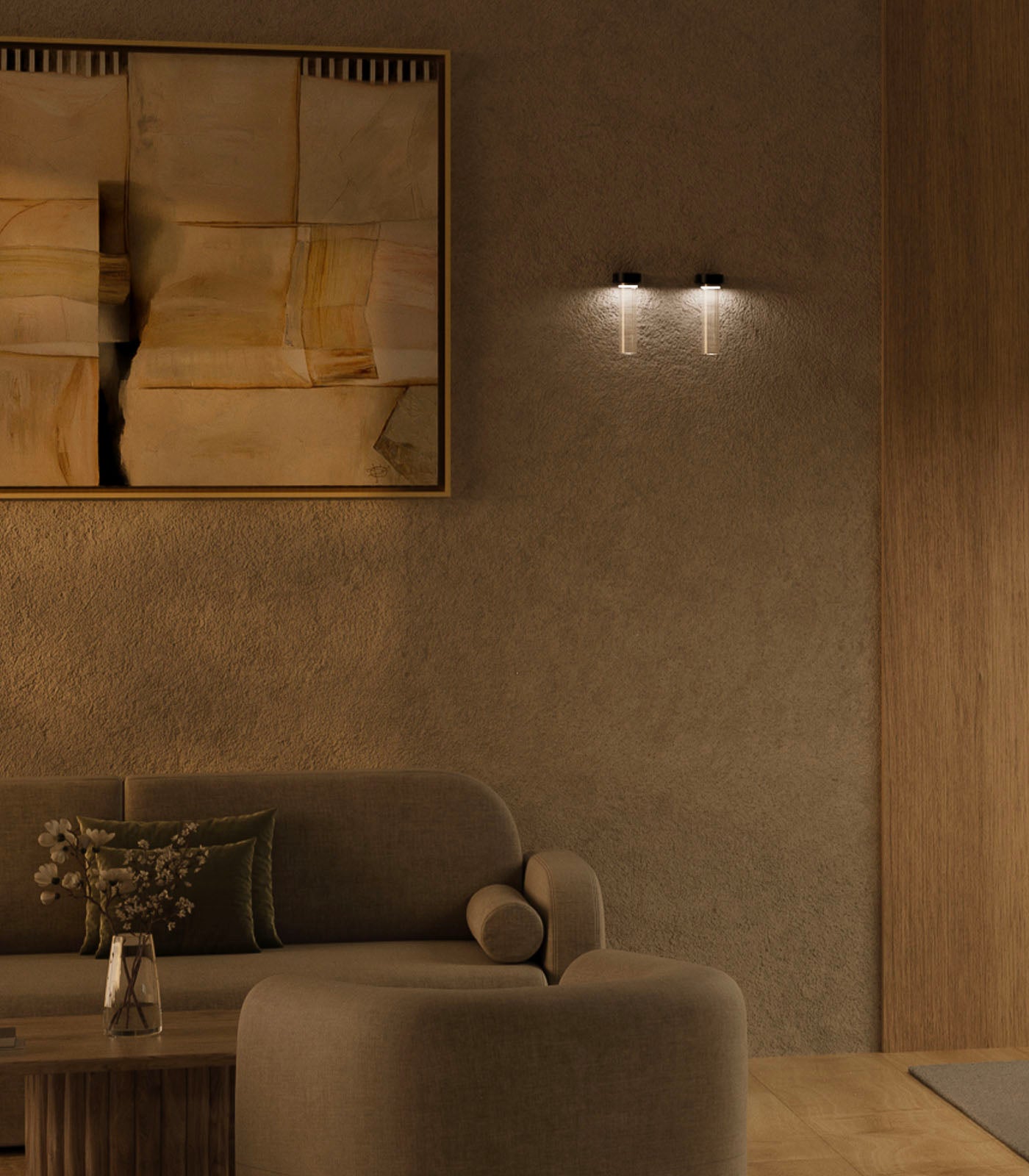 Lighting Republic Edge Interior Wall Light 2700K Old Brass/ Iron 4W IP44- LR.i01.75. + LR.A05.001.