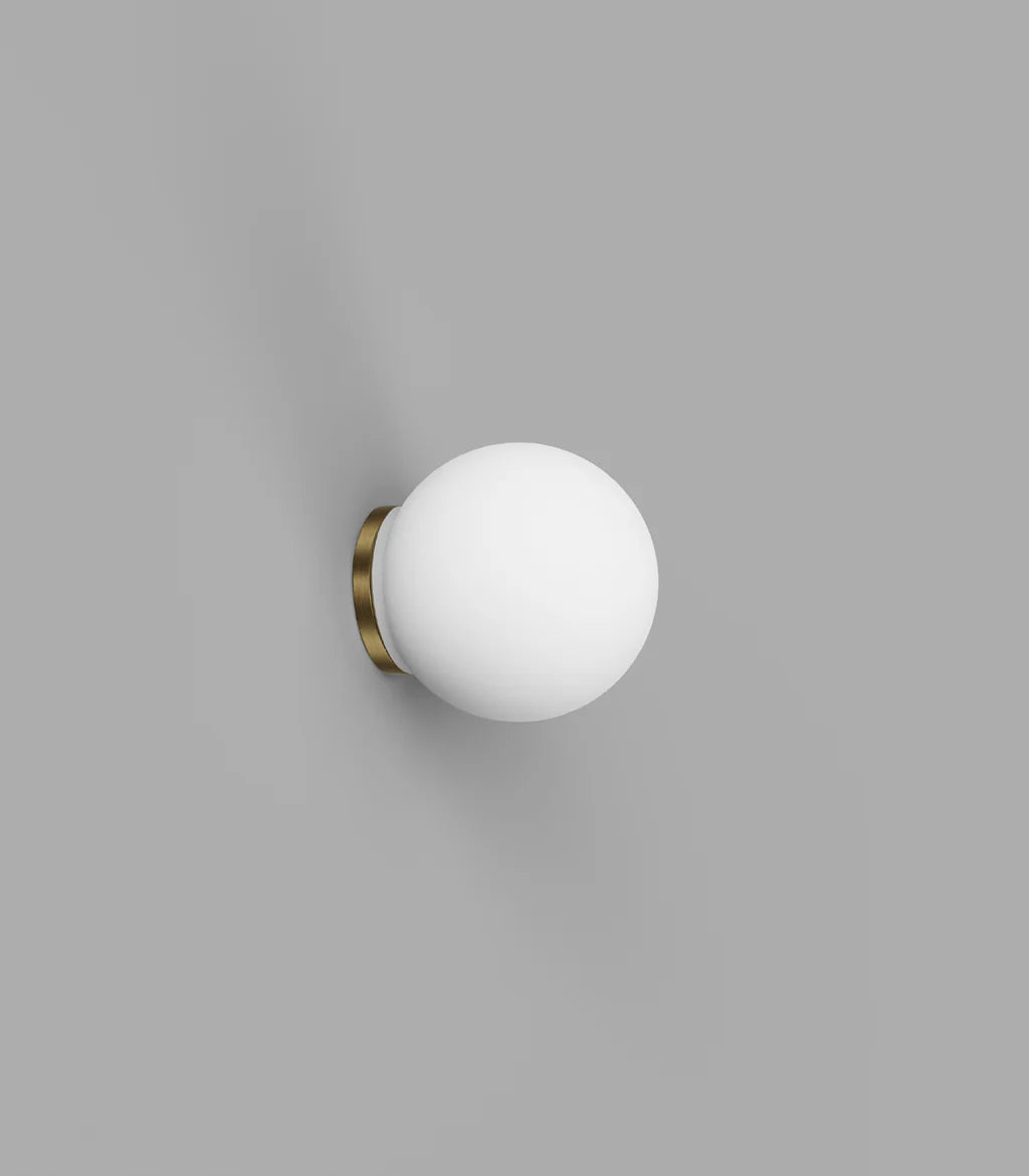 Lighting Republic Orb Mirror Interior Wall Light White/ Old Brass/ Iron IP44 - LR.i01.54M. + LR.A03.S.
