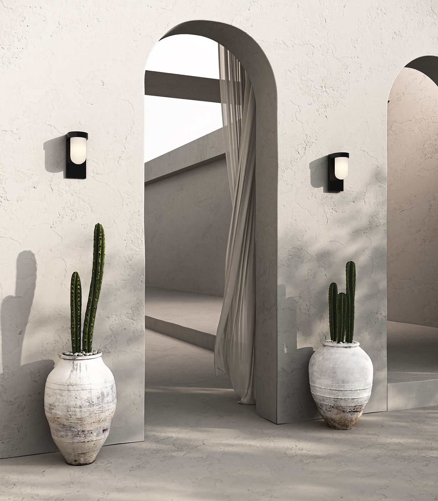 Lighting Republic Tuva Exterior Wall Light White / Clear IP44 - LR.E01.77.ST + LR.E01.77.
