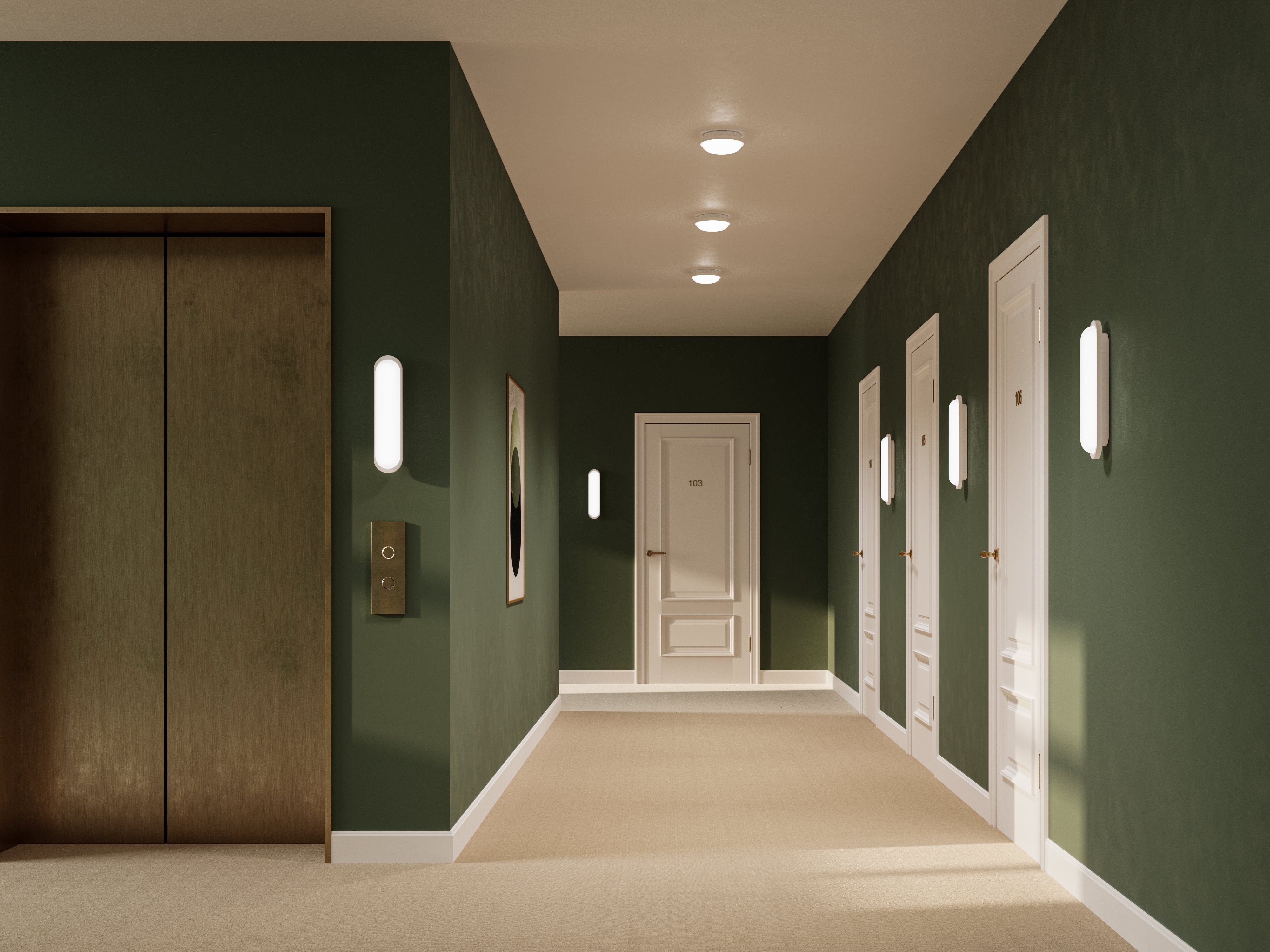 Lighting Republic Bode Interior Wall Light 2700K Iron/ Old Brass/ White 10W IP44 - LR.i01.85.