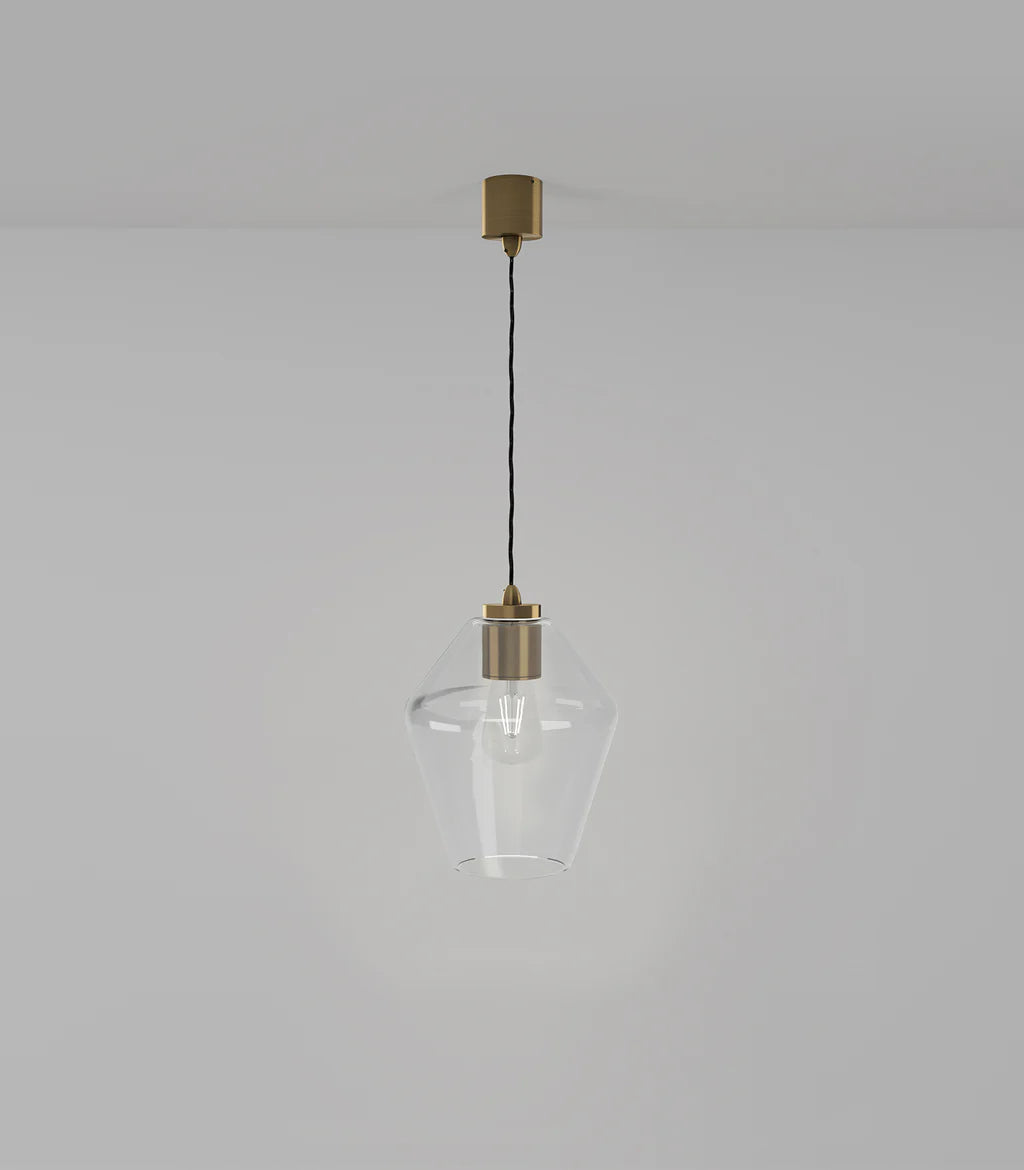 Lighting Republic Parlour Geo Interior Pendant Clear / White - LR.i02.25. + LR.A01.005.