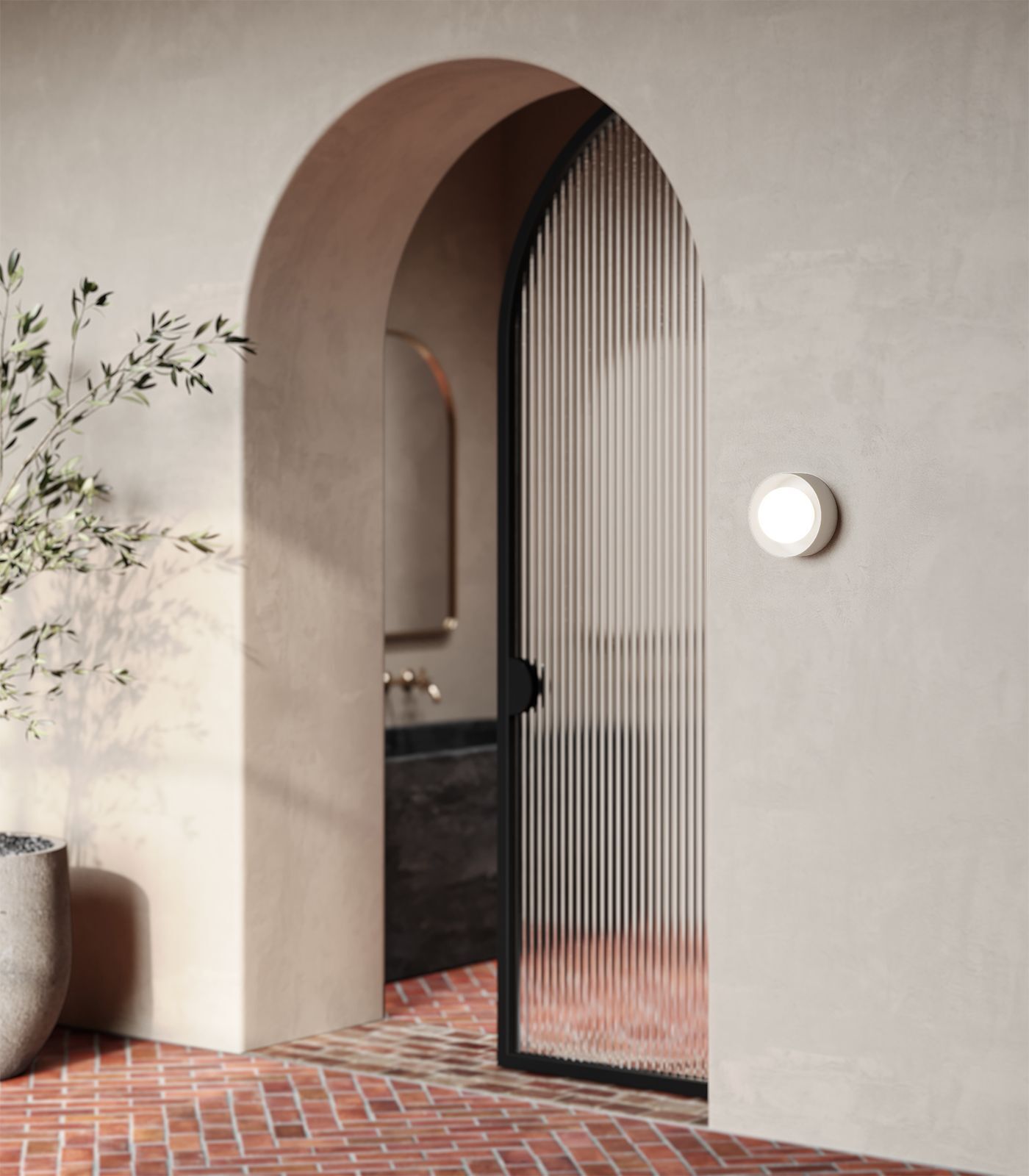 Lighting Republic Orb Sur Large Wall Lights White/ Iron/ Old Brass 240V IP44- LR.i01.54e.L.