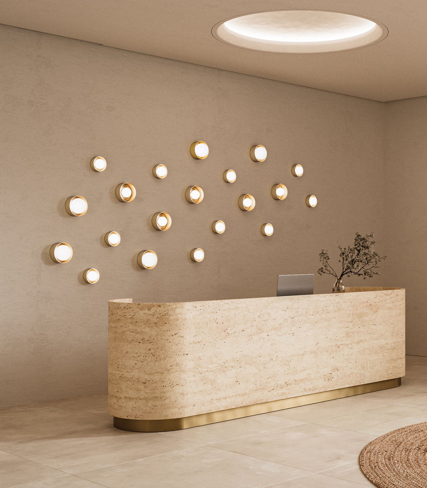 Lighting Republic Orb Sur Large Wall Lights White/ Iron/ Old Brass 240V IP44- LR.i01.54e.L.