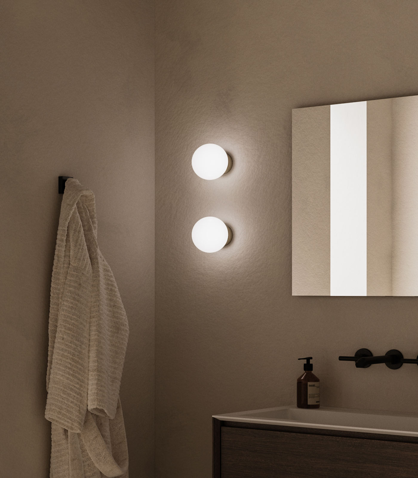 Lighting Republic Orb Deco Wall Lights White/ Iron/ Old Brass 240V IP44- LR.i01.54d