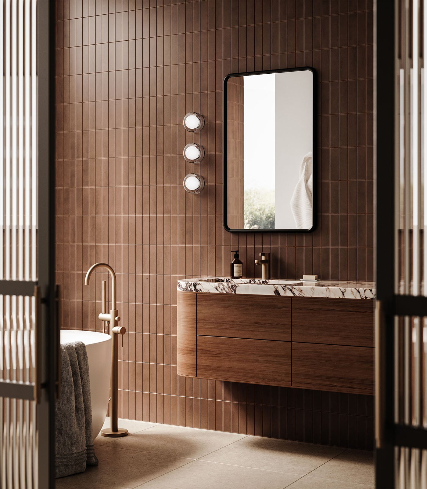 Lighting Republic Orb Sur Ribbed Wall Lights Clear/ White 240V IP44- LR.i01.54e.R