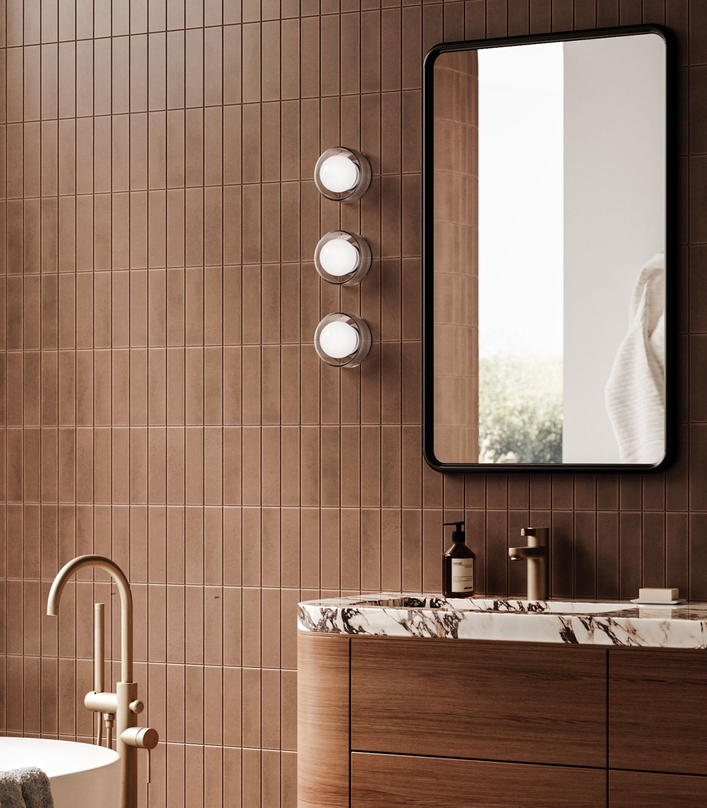 Lighting Republic Orb Sur Ribbed Wall Lights Clear/ White 240V IP44- LR.i01.54e.R