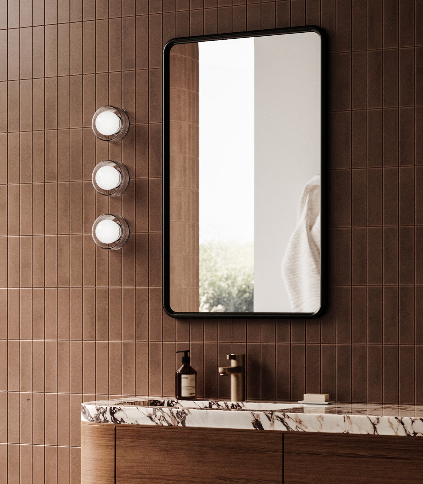 Lighting Republic Orb Sur Ribbed Wall Lights Clear/ White 240V IP44- LR.i01.54e.R