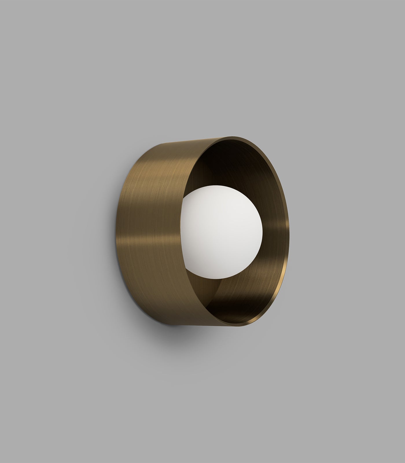 Lighting Republic Orb Sur Large Wall Lights White/ Iron/ Old Brass 240V IP44- LR.i01.54e.L.