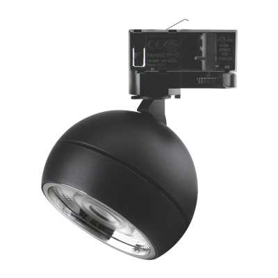 Domus Moon Dimmable Flood LED Track Light Tri- Black/ White 6/9W 240V IP20 - 22796, 22797