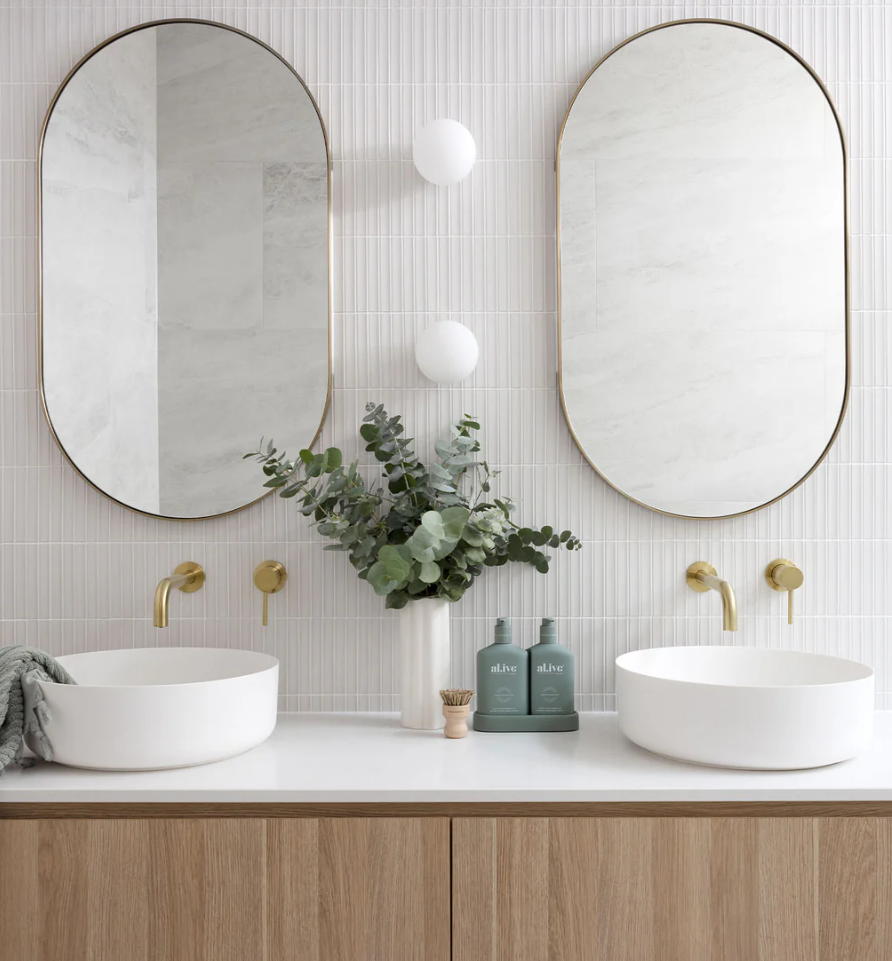 Lighting Republic Orb Mirror Interior Wall Light White/ Old Brass/ Iron IP44 - LR.i01.54M. + LR.A03.S.