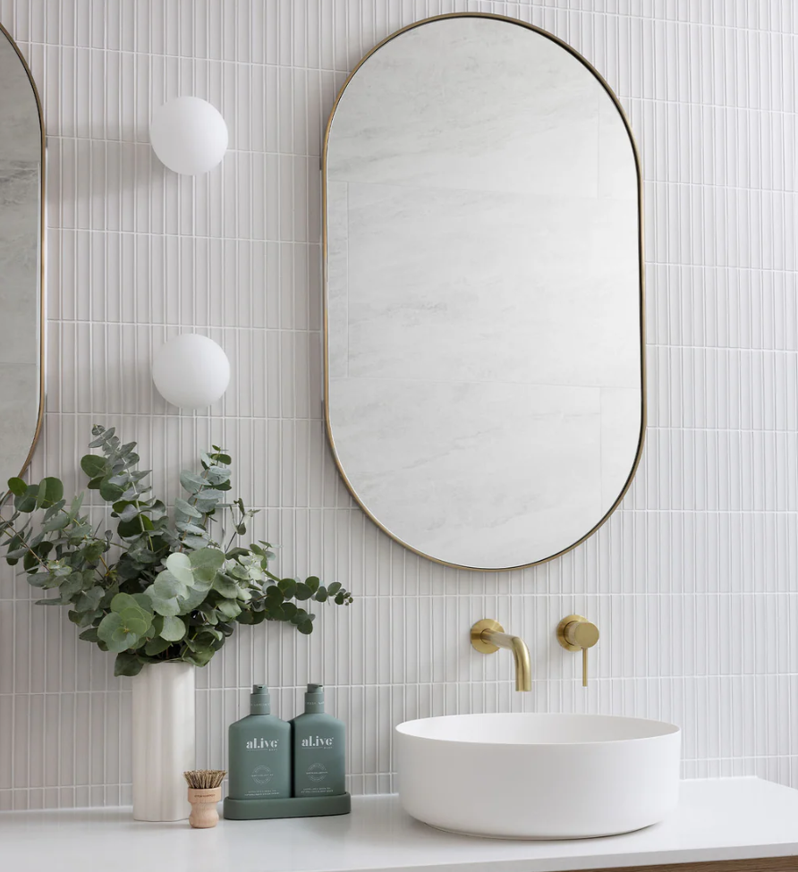 Lighting Republic Orb Mirror Interior Wall Light White/ Old Brass/ Iron IP44 - LR.i01.54M. + LR.A03.S.