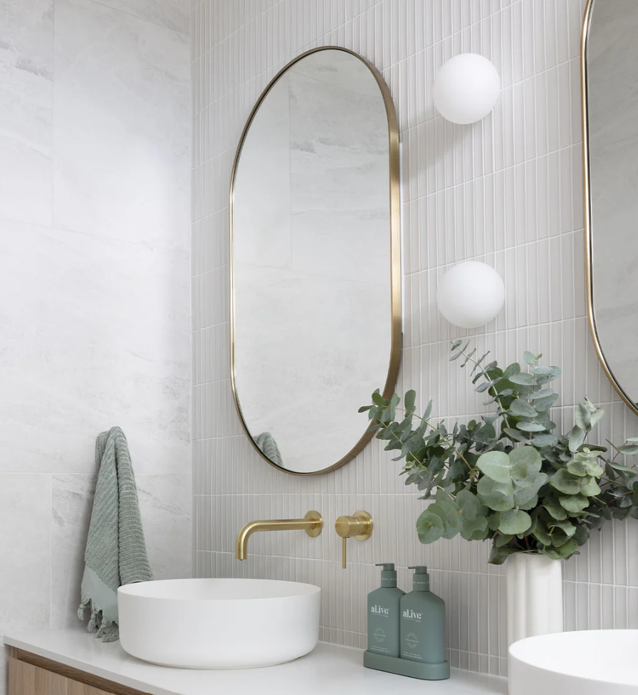 Lighting Republic Orb Mirror Wall Light White/ Iron/ Old Brass 12V IP44- LR.i01.54M.-12V