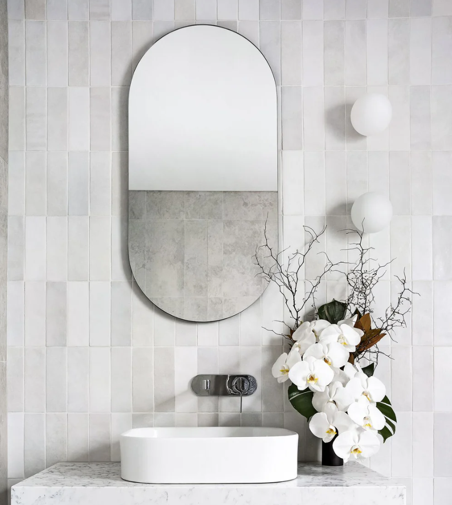 Lighting Republic Orb Mirror Wall Light White/ Iron/ Old Brass 12V IP44- LR.i01.54M.-12V