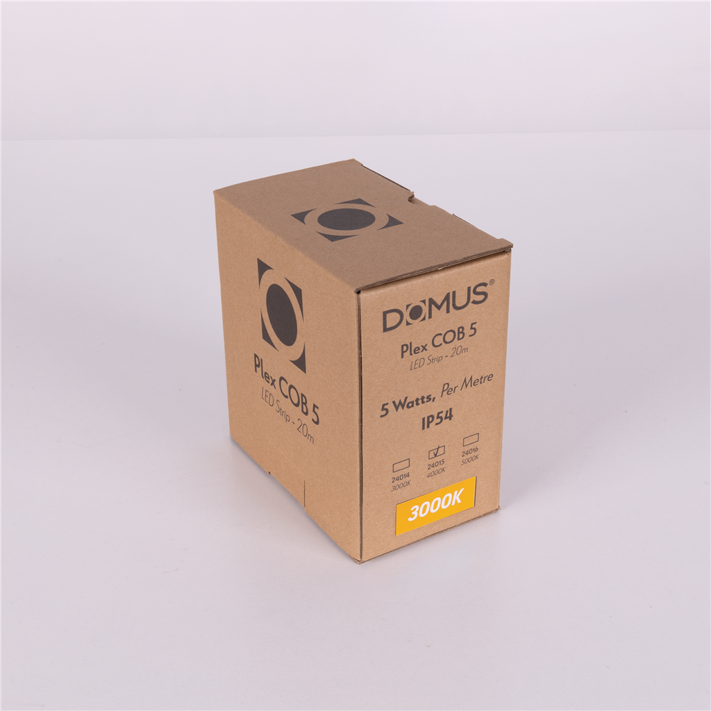 Domus PLEX-COB-5 LED Strip and Channels Tri - 5W 24V IP54 - 24014, 24015, 24016 20M PACK -Domus Lighting