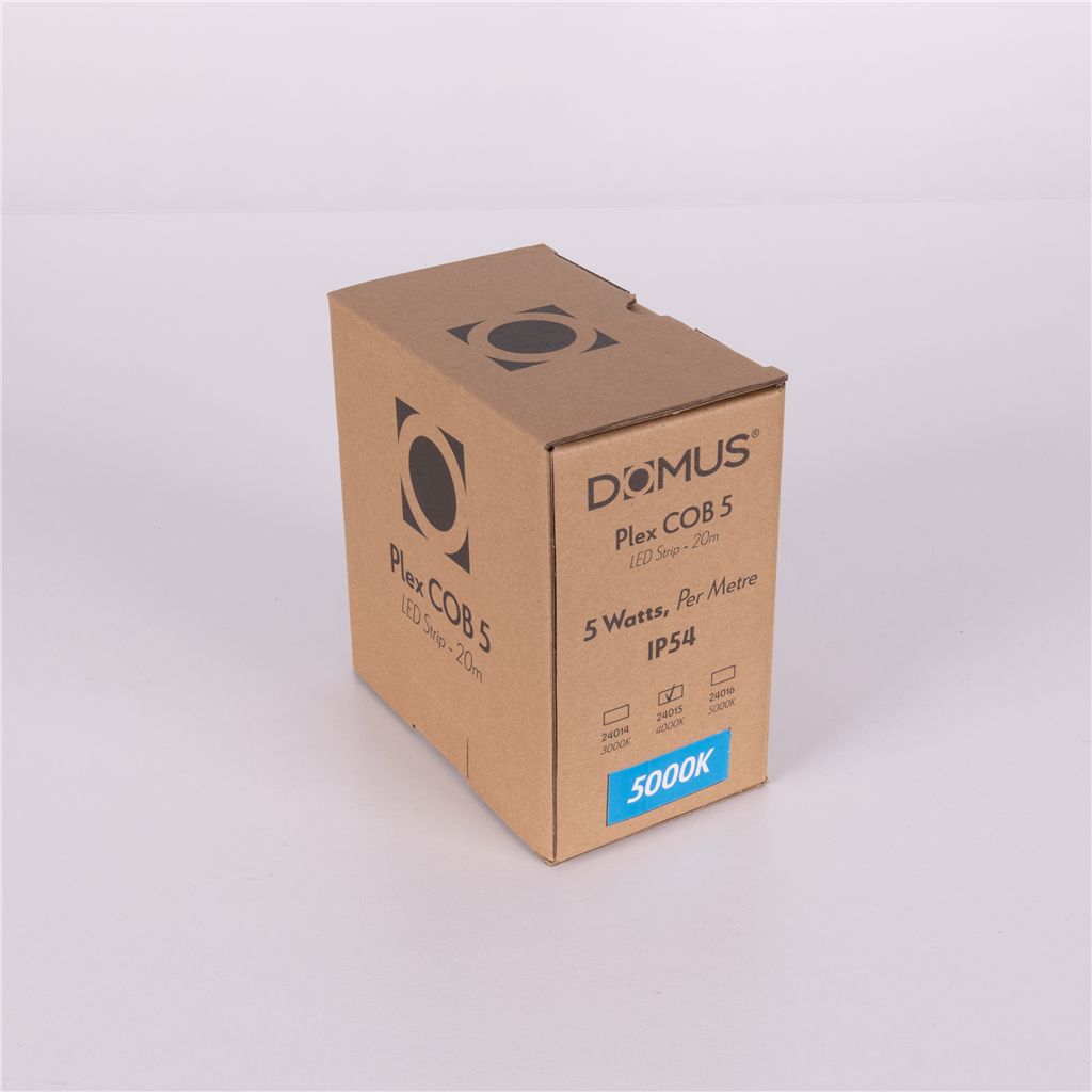 Domus PLEX-COB-5 LED Strip and Channels Tri - 5W 24V IP54 - 24014, 24015, 24016 20M PACK -Domus Lighting