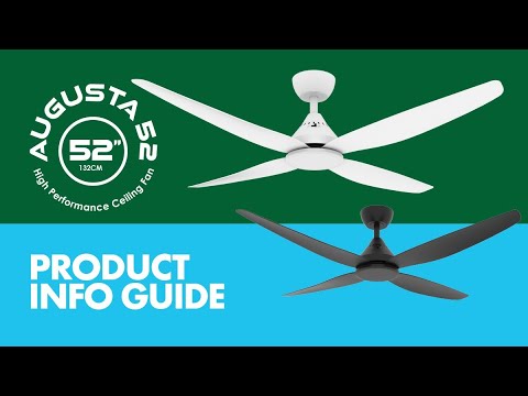 SAL AUGUSTA 52 SACF11/52/4 4 Blade Ceiling Fans Black/ White 54W 240V- SACF11/52/4