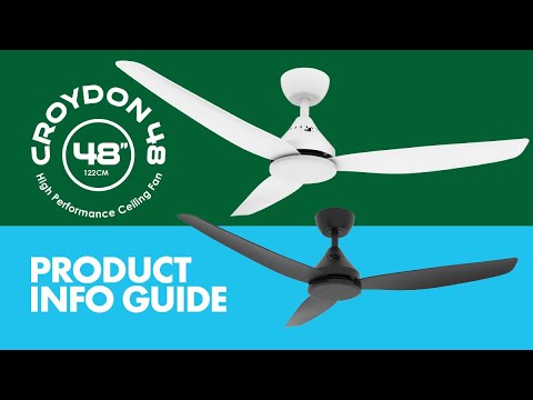 SAL CROYDON 48 SACF11/48/3 3 Blade Ceiling Fans White/ Black 48W 240V- SACF11/48/3