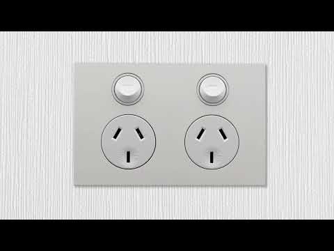 Clipsal Double Power Point Cover, Saturn Zen, Horizontal Mount Black/ White 250V- Z4025-ZB, Z4025-ZW