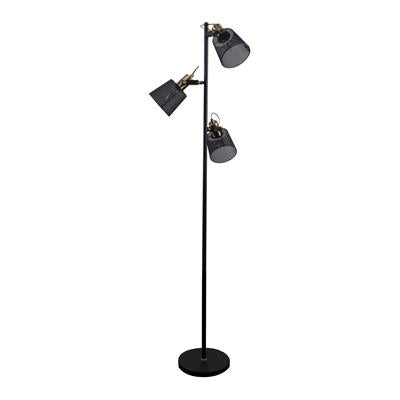 Domus Rustica-3FL 3 Light Cage Floor Lamp Black 240V IP20 - 22520 - Domus Lighting