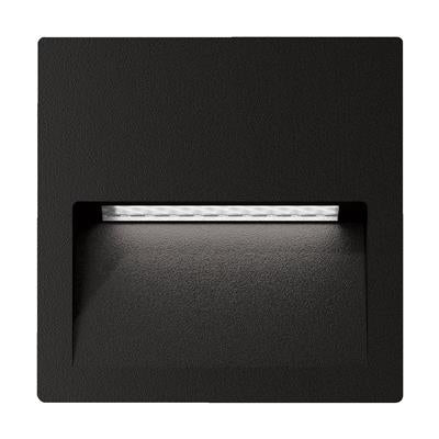 Domus Zac-4 Square REC Wall Lights 3000K 5000K Black 4W 12V IP65 - 19778, 19779 - Domus Lighting