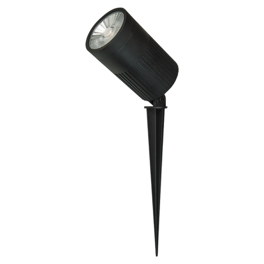 Domus ZOOM-PRO C/W HOOD Garden Spike Lights Tri - Black 30W 12/24V IP67 - 25709 - Domus Lighting