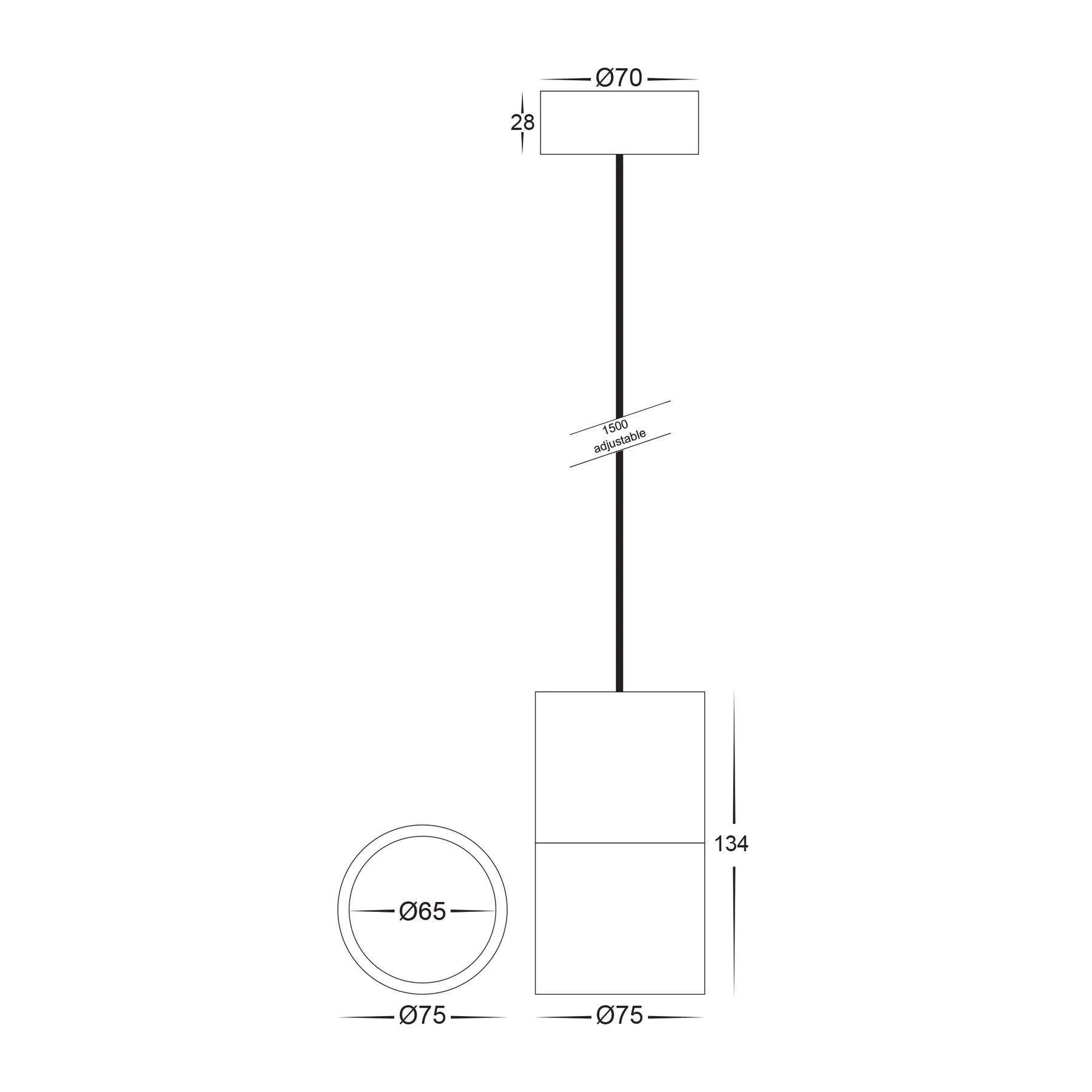 Havit Nella LED Interior Pendant Tri - Black 7W 240V IP20 - HV5802T-BLK-P- Havit Lighting