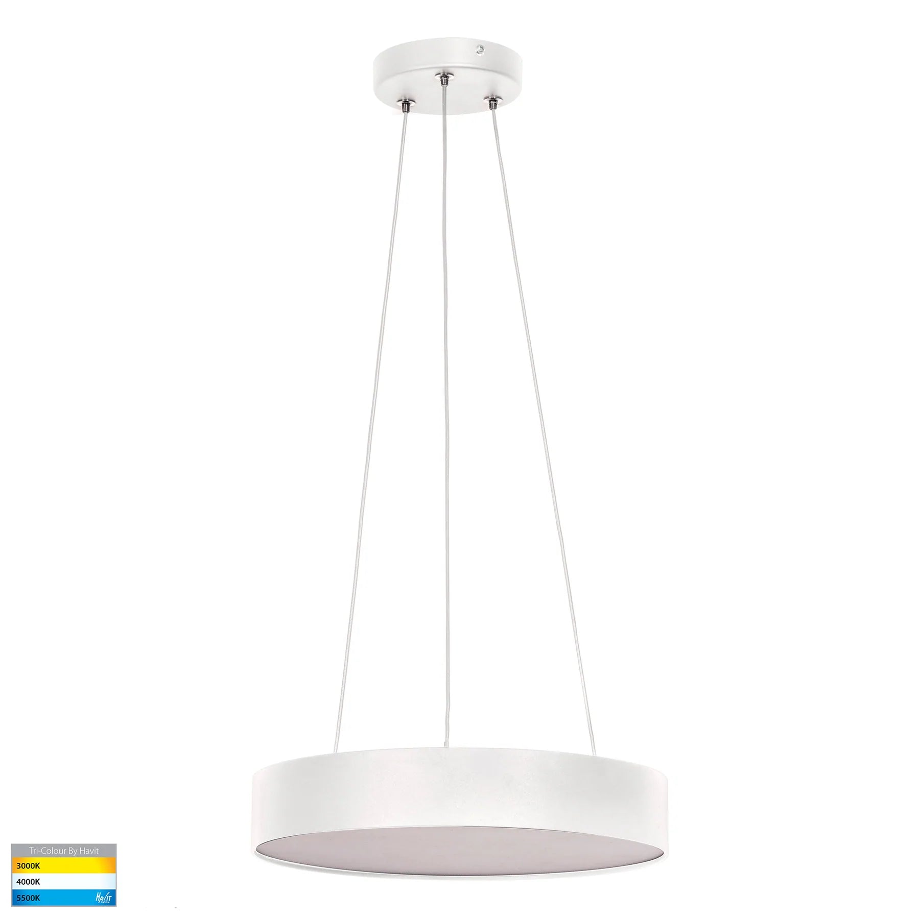Havit Nella Round Interior Pendant Tri - White 30W 240V IP20 - HV5893T-WHT-PDT - Havit Lighting