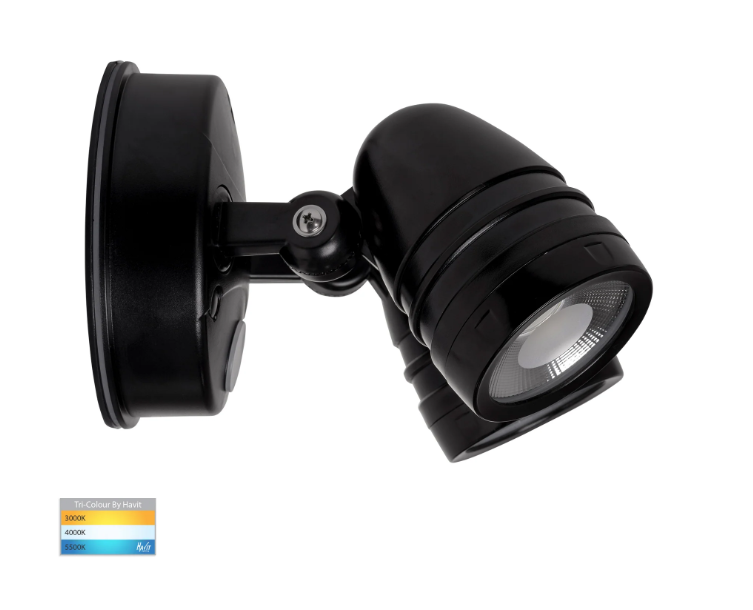 Havit Focus Polycarbonate Double Adjustable Spot Wall Light Tri - Black 2x15W 240V IP65 - HV3794T-BLK