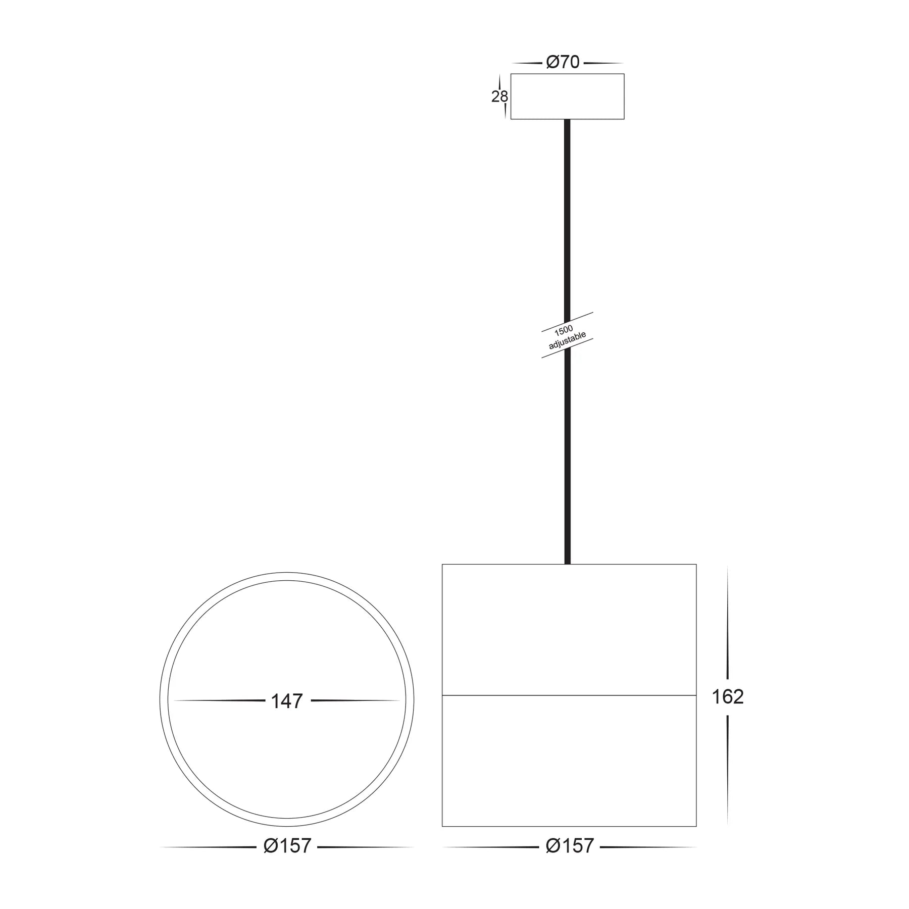 Havit Nella LED Interior Pendant Tri - White 18W 240V IP20 - HV5805T-WHT-P - Havit Lighting