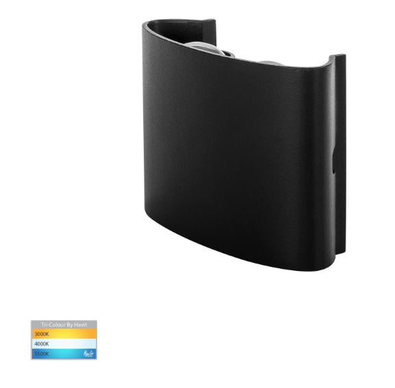 Havit Maro Up & Down Exterior Wall Lights Tri - Black 4x1W 12V/240V IP54 - HV3695T-BLK-12V, HV3695T-BLK-240V - Havit Lighting