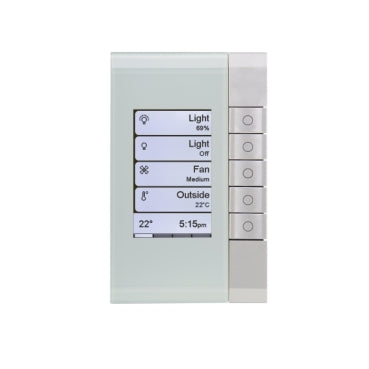 Clipsal Wall Plate, C-Bus, Saturn, EDLT, 5 Keys Clipsal Products Pure White / Espresso Black / Horizon Black / Ocean Mist / Stainless Steel IP20 - 5085EDLB - Eco Smart Lighting