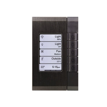 Clipsal Wall Plate, C-Bus, Saturn, EDLT, 5 keys Clipsal Products Espresso Black / Ocean Mist / Horizon Black / Pure White / Stainless Steel 15-36V - 5085EDLW- Eco Smart Lighting