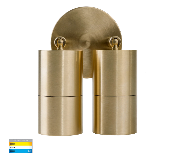 Havit Tivah Double Adjustable Pillar Exterior Wall Lights Tri - Solid Brass 2x3/5/7W 240V IP65 - HV1355T-HV1357T- Havit Lighting