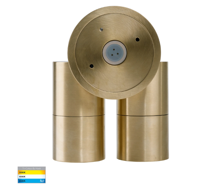 Havit Tivah Double Adjustable Pillar Exterior Wall Lights Tri - Solid Brass 2x3/5/7W 240V IP65 - HV1355T-HV1357T- Havit Lighting