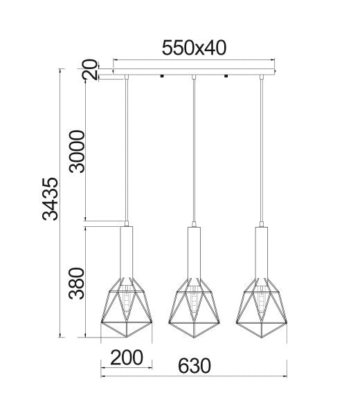 CLA BLACKBAND: Industrial Black Bird Cage Interior Pendant Curved / Diamonds Bar Base / Angled / Varied Round / Tubular / Pear / Small Diamond / Large Diamond 220-240V - BLACKBAND - CLA Lighting
