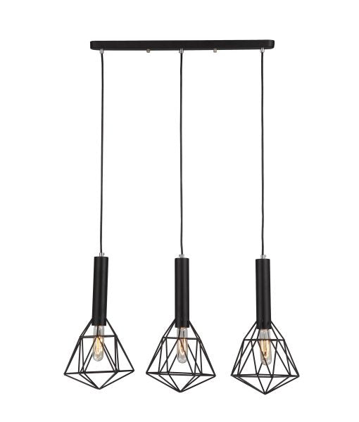 CLA BLACKBAND: Industrial Black Bird Cage Interior Pendant Curved / Diamonds Bar Base / Angled / Varied Round / Tubular / Pear / Small Diamond / Large Diamond 220-240V - BLACKBAND - CLA Lighting