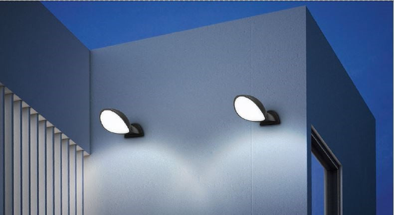 CLA Bocina: Surface Mounted Semicircle LED Exterior Wall Lights 3000K Dark Grey / White 10W 100-240V IP65 - BOCINA