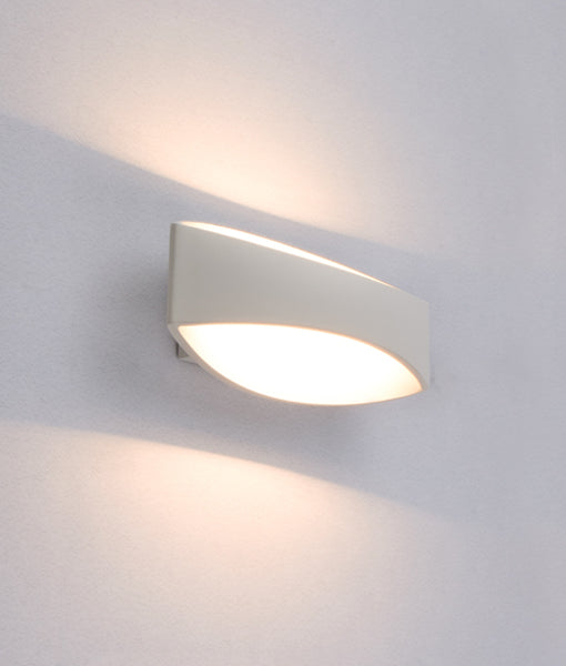 CLA Cannes Curved Up/Down LED Interior Wall Light 3000K Matt White 6W 220-240V IP20 - CANNES