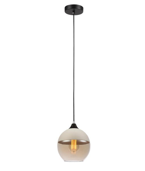 CLA CASA: White with Amber Glass Interior Pendant Jar/ Wine/ Oblong 220-240V - CASA1, CASA2, CASA3