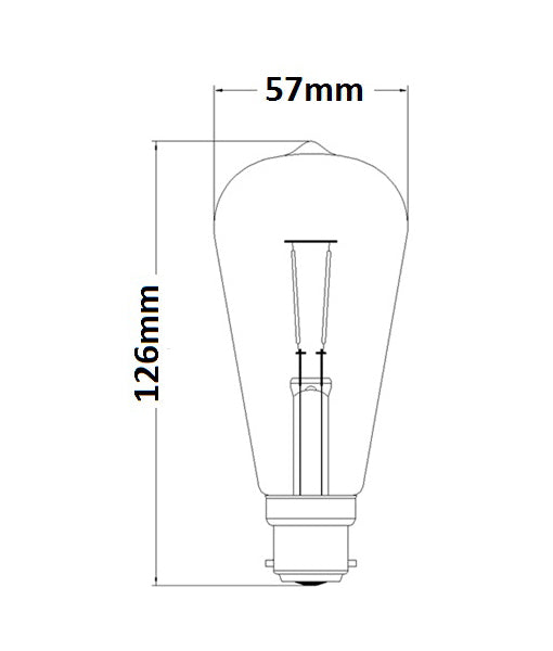 CLA ST57 LED Filament Lamps and Globes 2200K Carbon 4W 220-250V IP20 - CF5A, CF6A - CLA Lighting